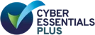 Cyber Essentials Plus certification logo with a blue check mark and shield icon.